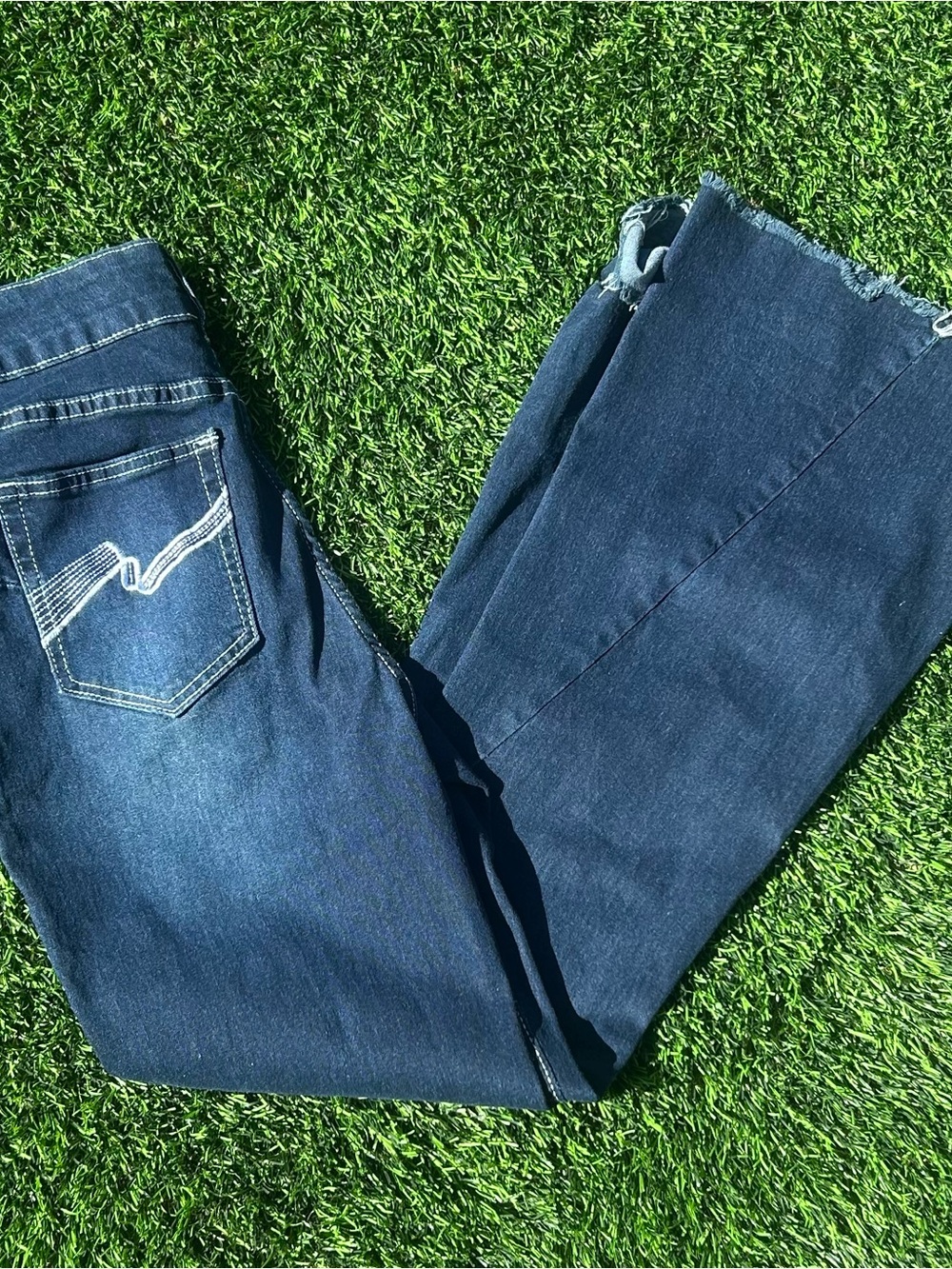 Women’s Dark Blue Denim Jeans - Classic flare